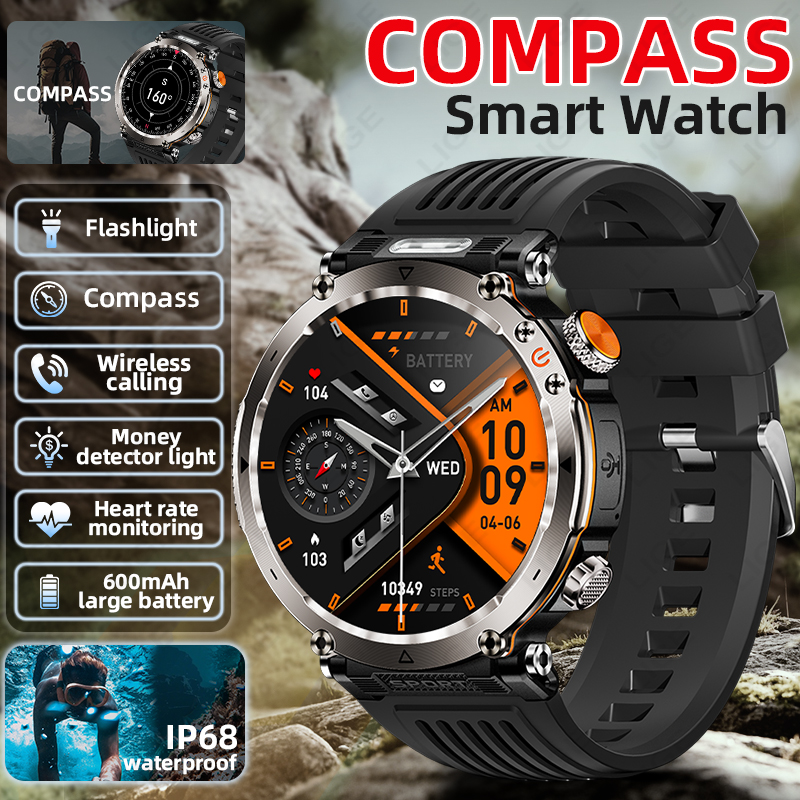 Smartwatch Watches Smart - New Military Outdoor Smartwatch Men Heart