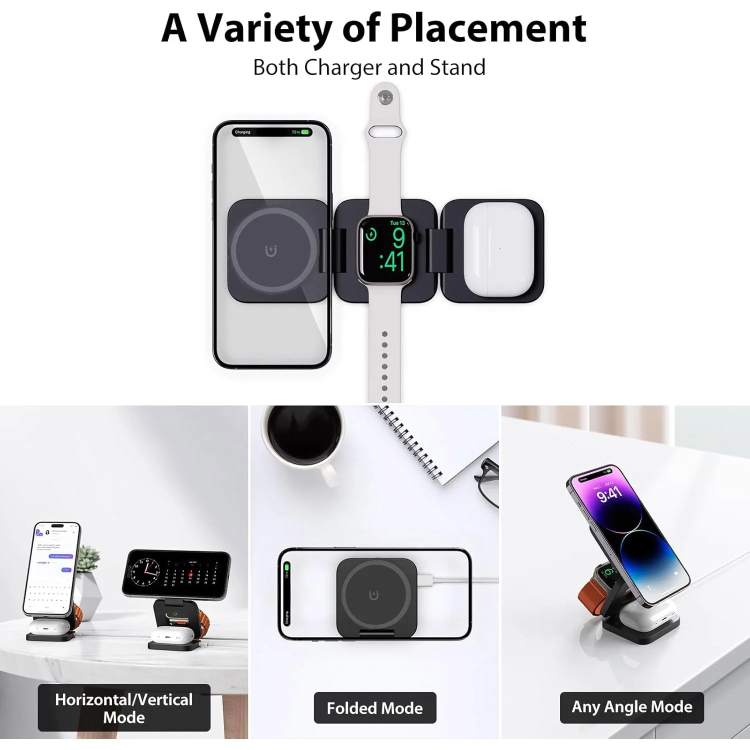 Foldable 3 in 1 Fast Wireless  – Smartwatch Apple Watch Bewertung und Preis