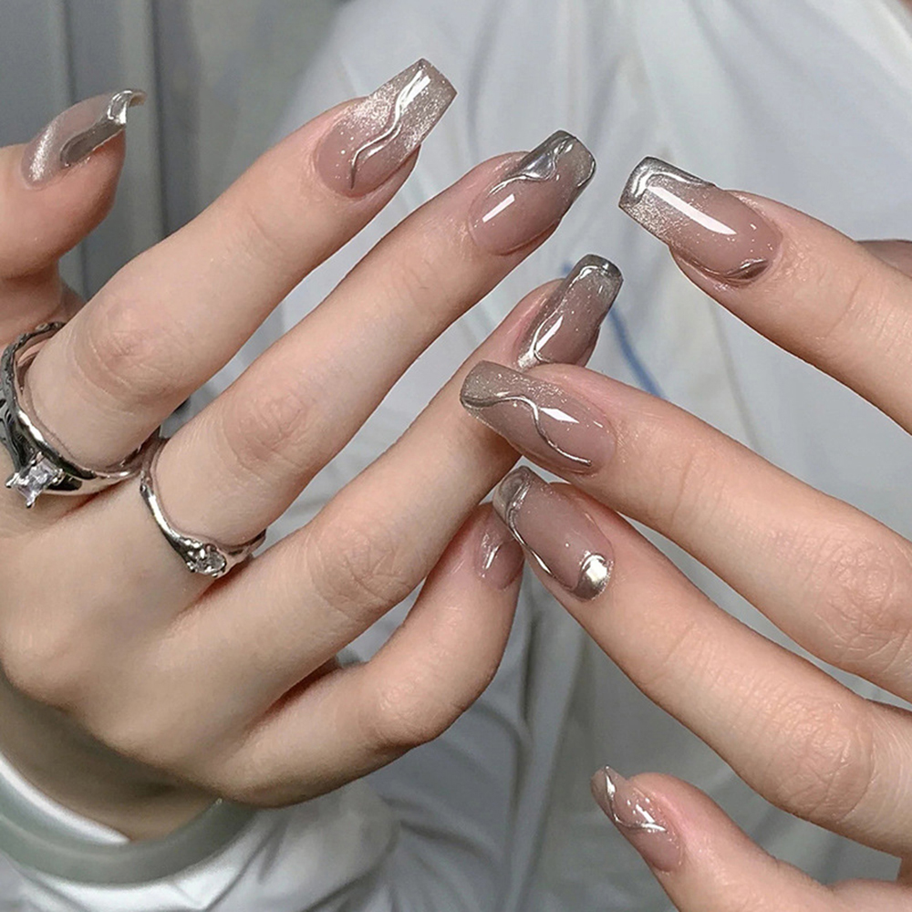 24pcs False Nails for Women Si – Crystal Press Tool Bewertung und Preis