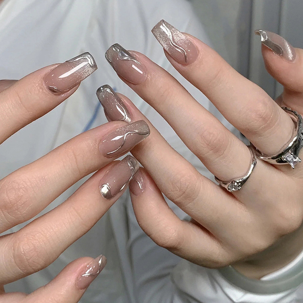 24pcs False Nails for Women Si – Crystal Press Tool Bewertung und Preis