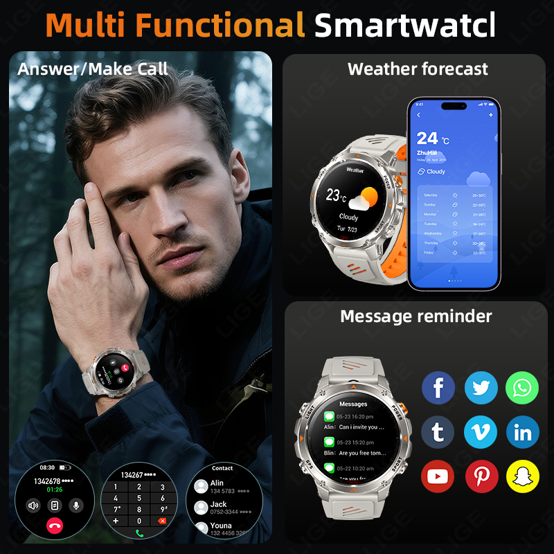 LIGE Rugged GPS Track Smart Wa – Smartwatch Watches Smart Bewertung und Preis